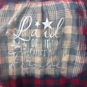 Plaid Shirt with Patriotic Print USA